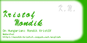 kristof mondik business card