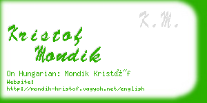 kristof mondik business card